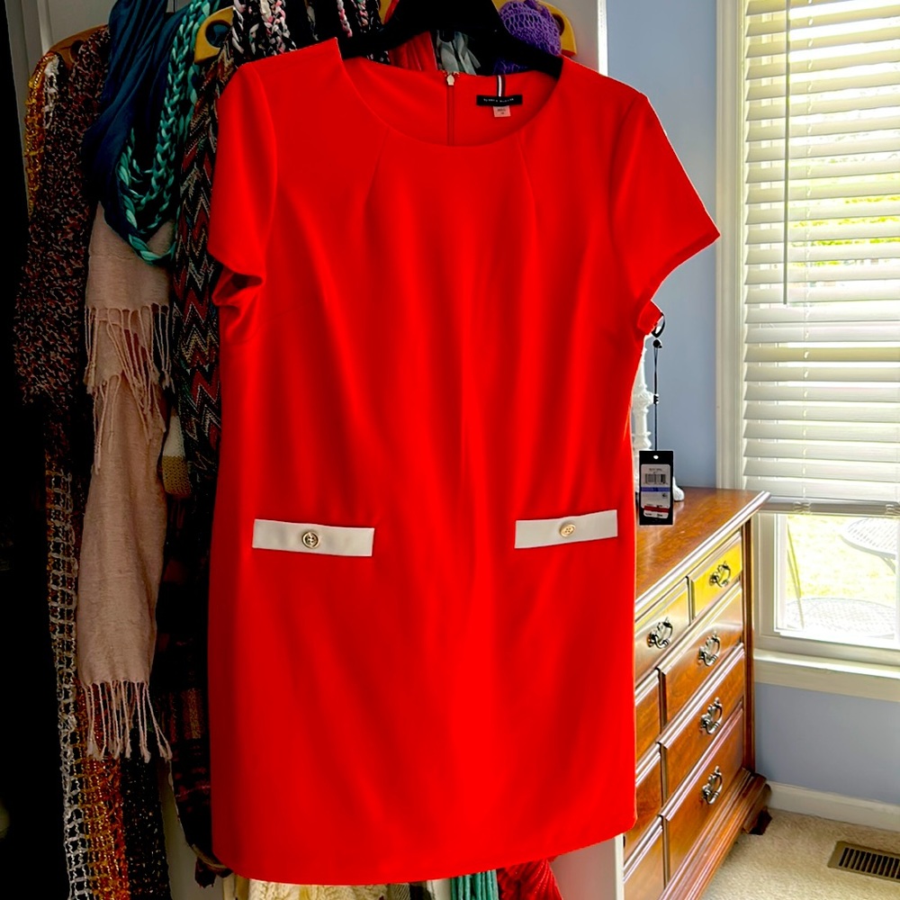 Orange and white TH dress